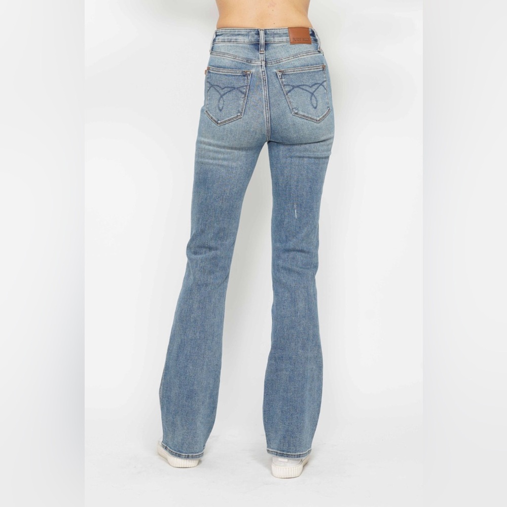 NWT LONG LENGTH Judy Blue PLUS + REG Size High Rise Tummy Control Bootcut Jeans - Picture 5 of 7